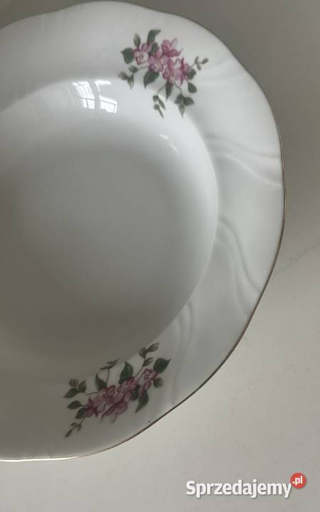 Talerze porcelanowe Lubianaz lat PRLu Łódź