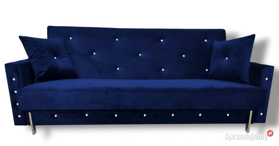 Sofa Glamour rozkładana Kanapa kryształ dolnośląskie