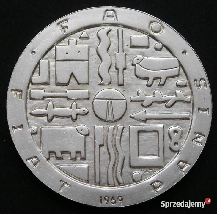 URUGWAJ 1000 PESOS 1969 ONZ FAO SREBRO Łódź