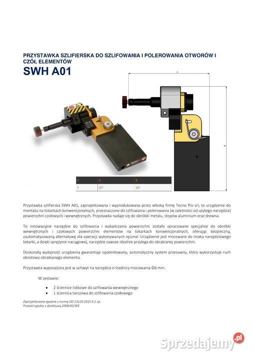 Przystawka do szlifowania w tokarce SWH A01 Tychy