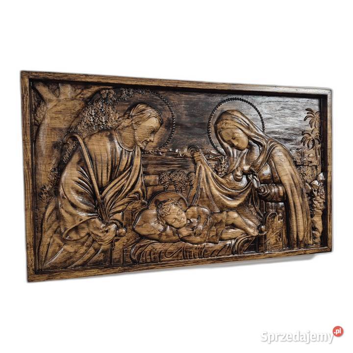 Rzeźba w drewnie Święta Rodzina IKONA prezent zachodniopomorskie Malechowo