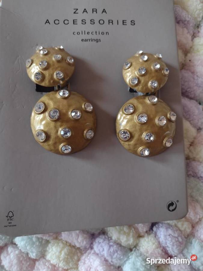 ZARA Bogato zdobione cyrkoniami Kolczyki Kraków sprzedam