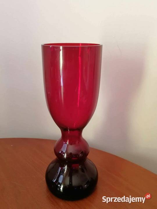 Wazon szklany Aniołek Sadowski Sudety 1970 Porcelana i szkło