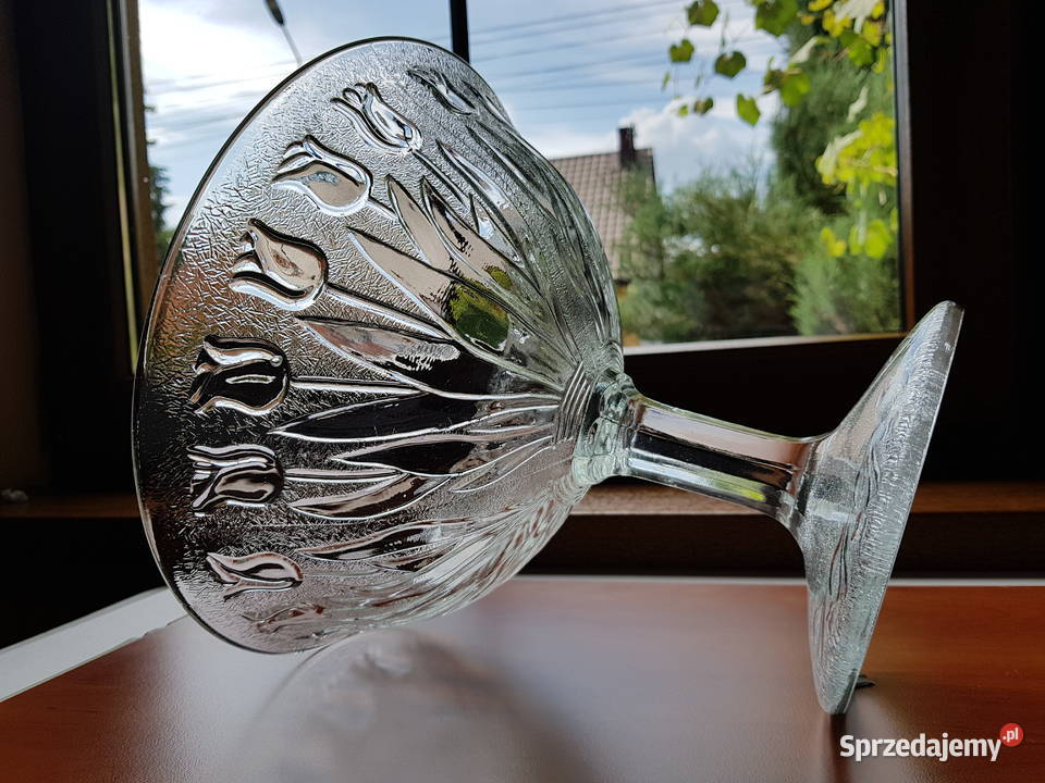 Szklana owocarka Tulipany Ząbkowice Crystalite Porcelana i szkło Dąbrowa Górnicza