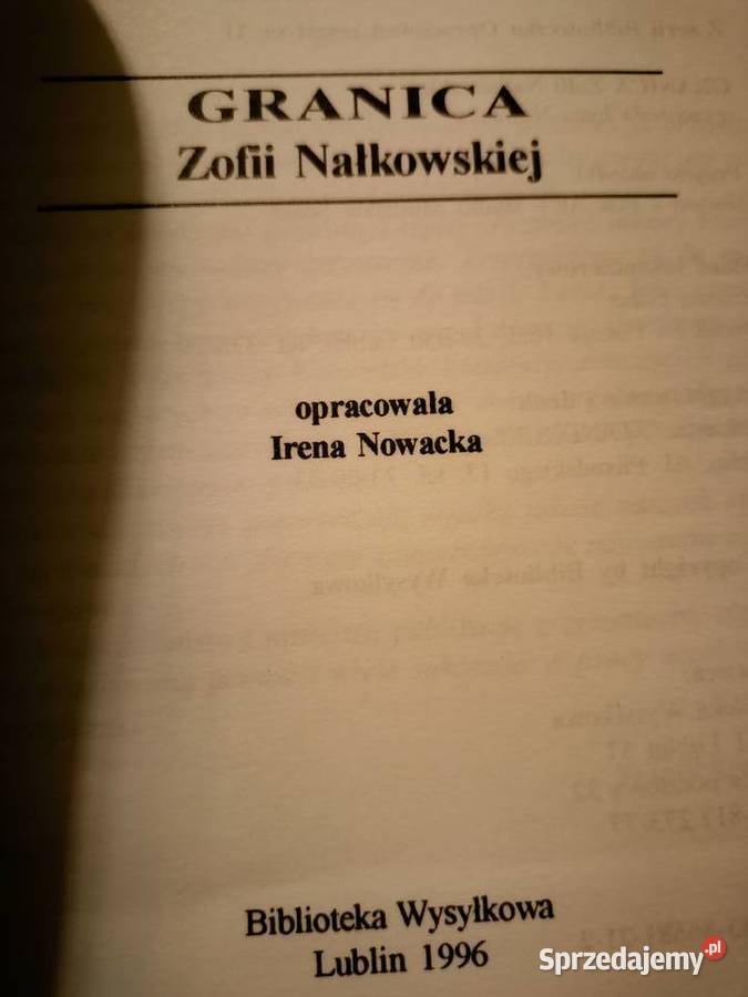 Granicą Nałkowskiej biblioteka analiz literatury Książki naukowe i popularnonaukowe Warszawa sprzedam