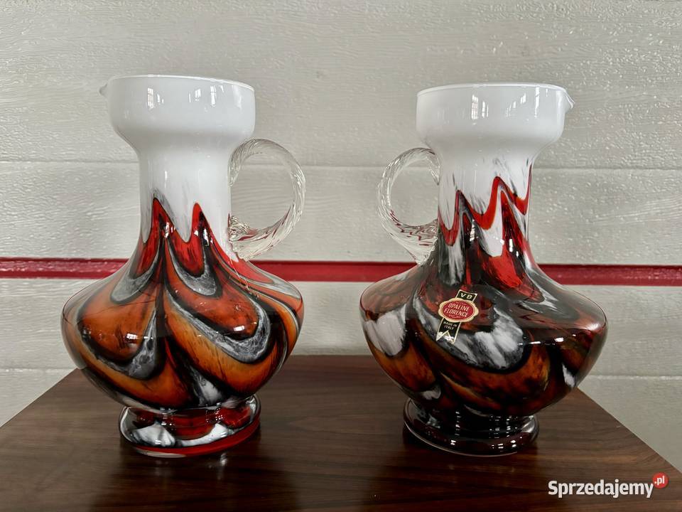 Para szkalnych wazonów włoskich Opaline Wrocław