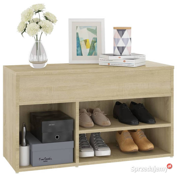Ławka z miejscem na buty dąb sonoma 80x30x45 Warszawa