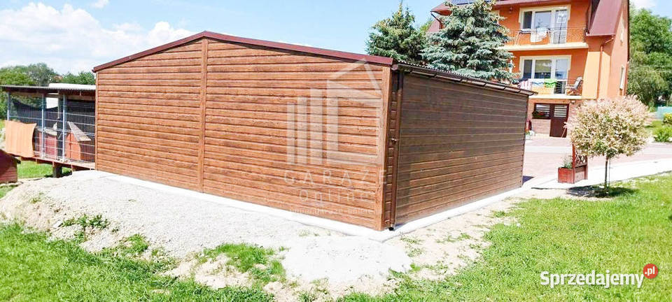 GARAZ BLASZANY 7m x 7m wnęka 7x7 dwuspad Rynny