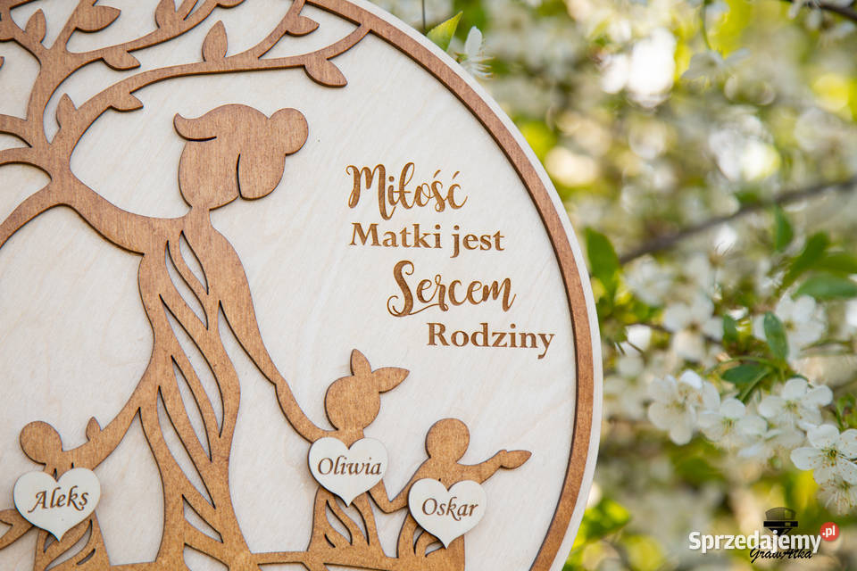 Drzewo Życia NA DZIEŃ MATKI MAMY Serca Grawer śląskie Kłomnice