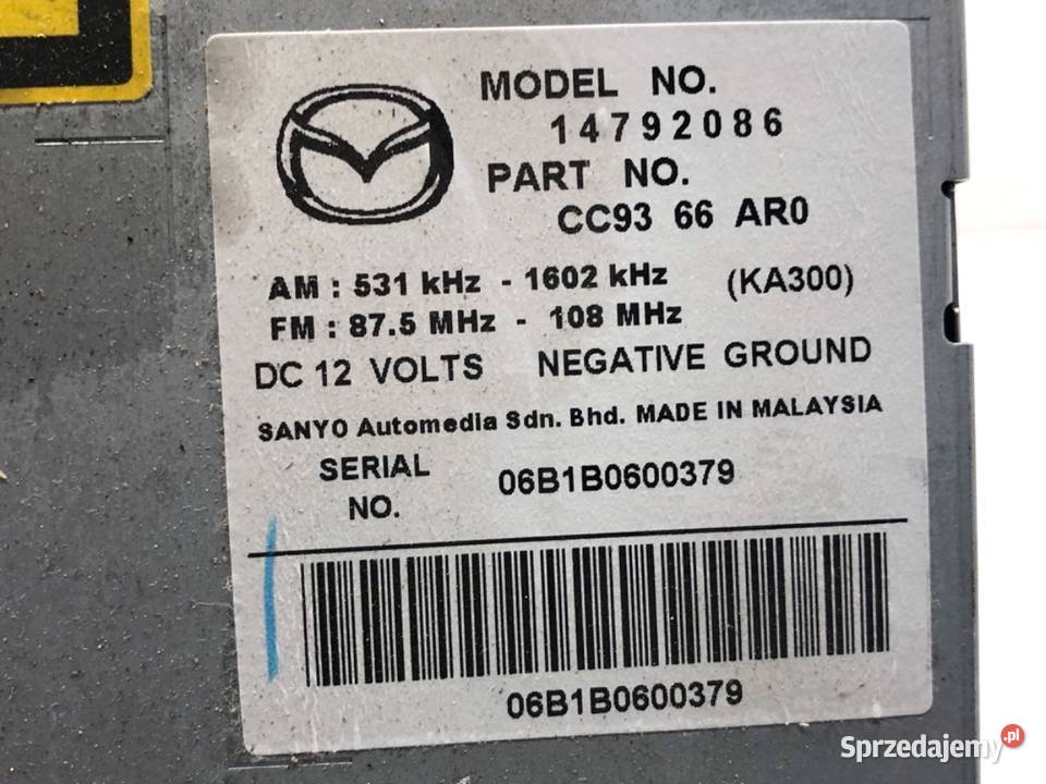 RADIO MAZDA 5 II 14792086 0510 ODTWARZACZ