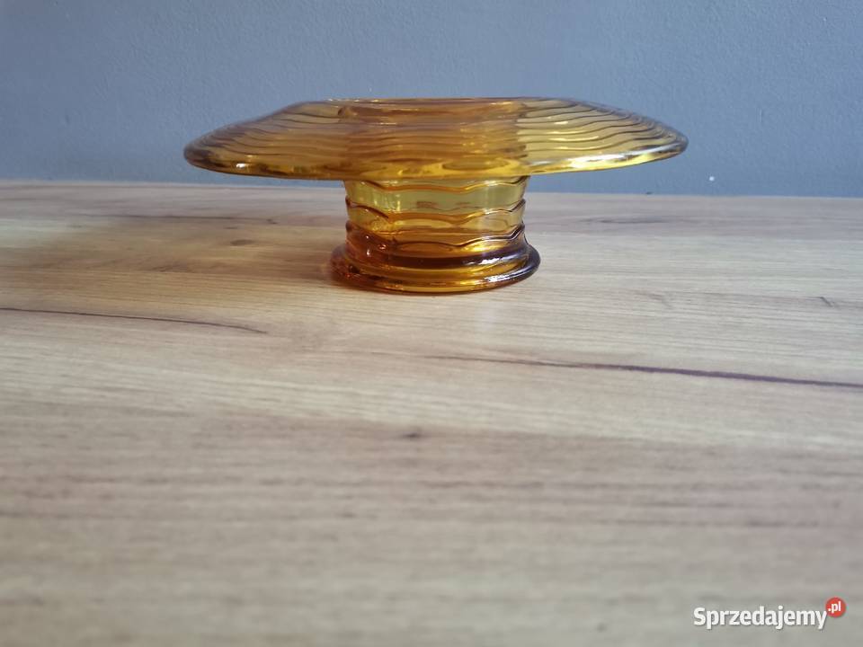 Stary wazon ikebana szkło miodowe Katowice