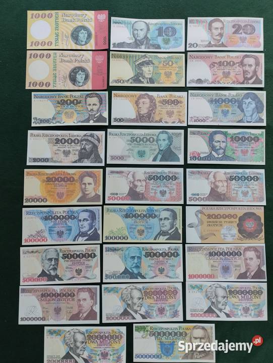 POLSKA zestaw 26 sztuk banknotów PRL NAJRZADSZE Antyki, Sztuka, Kolekcje Białystok sprzedam