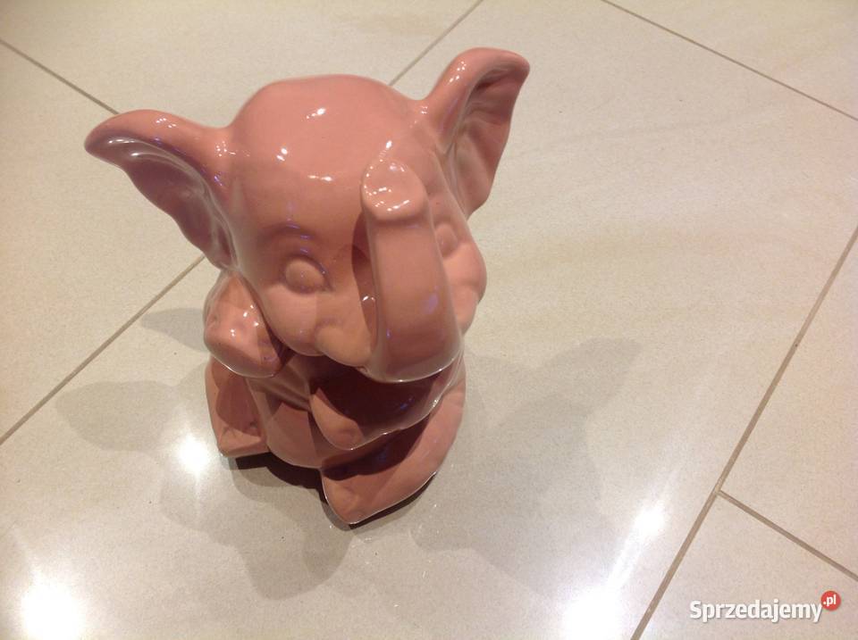 Słoń Ceramiczny Różowy Vintage lubuskie Nowa Sól sprzedam