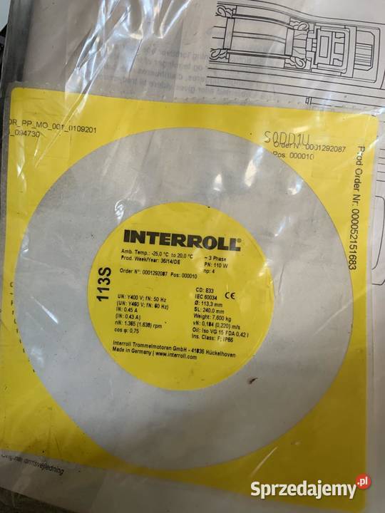 Interroll 113S Drum Motor 110W 1133 mm x 240 mm Warszawa