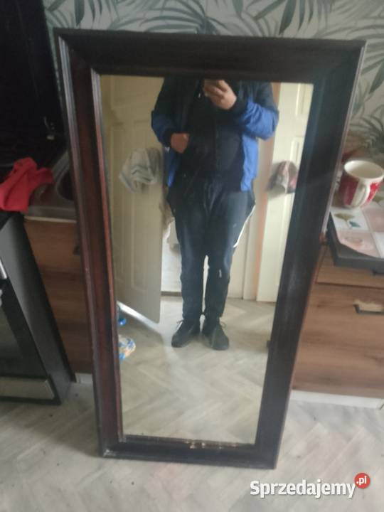 Lustro dębowe wym 60 130 antyk Stan Wymiarki