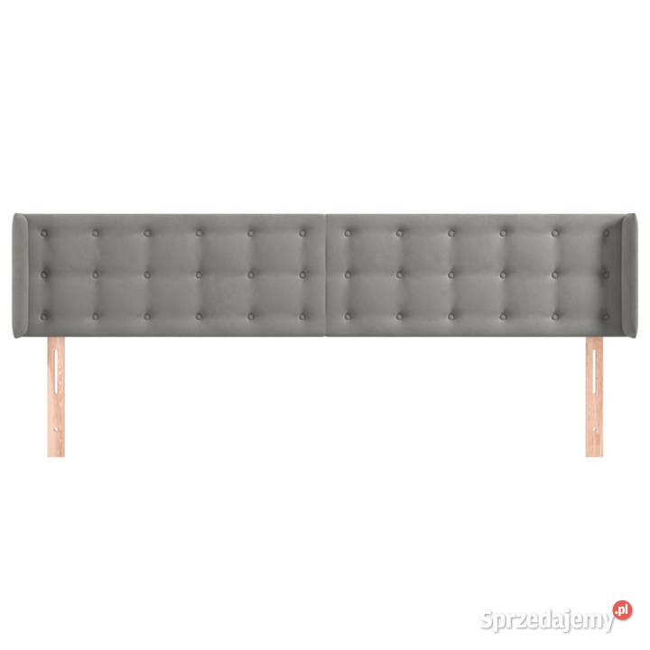 Zagłówek uszak jasnoszary 203x16x7888 aksamit mazowieckie Warszawa
