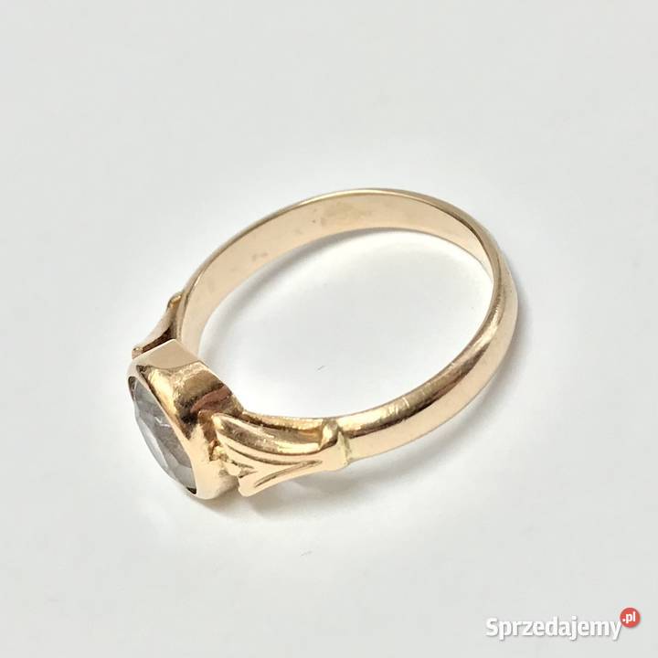 Złoty PIERŚCIONEK 14K cudowny KAMIEŃ KRÓLEWNY mazowieckie sprzedam