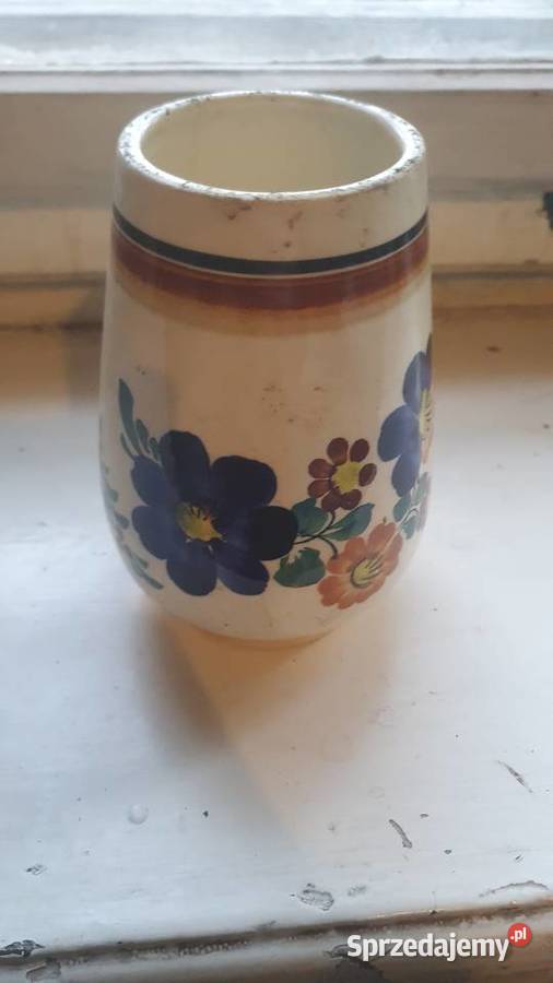 Fajansowy wazon Włocławek 1970 Sygnowany Ręcznie mazowieckie Warszawa