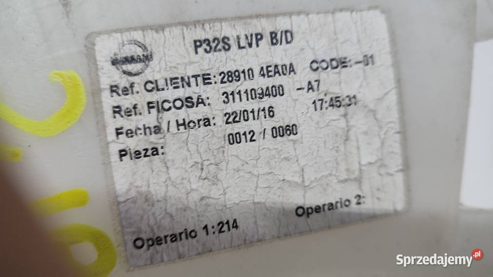 ZBIORNICZEK SPRYSKIWACZY NISSAN QASHQAI II świętokrzyskie Włoszczowa