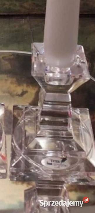 KRYSZTAŁOWE ŚWIECZNIKI STOŁOWE SYGNOWANE VIENNA Pabianice