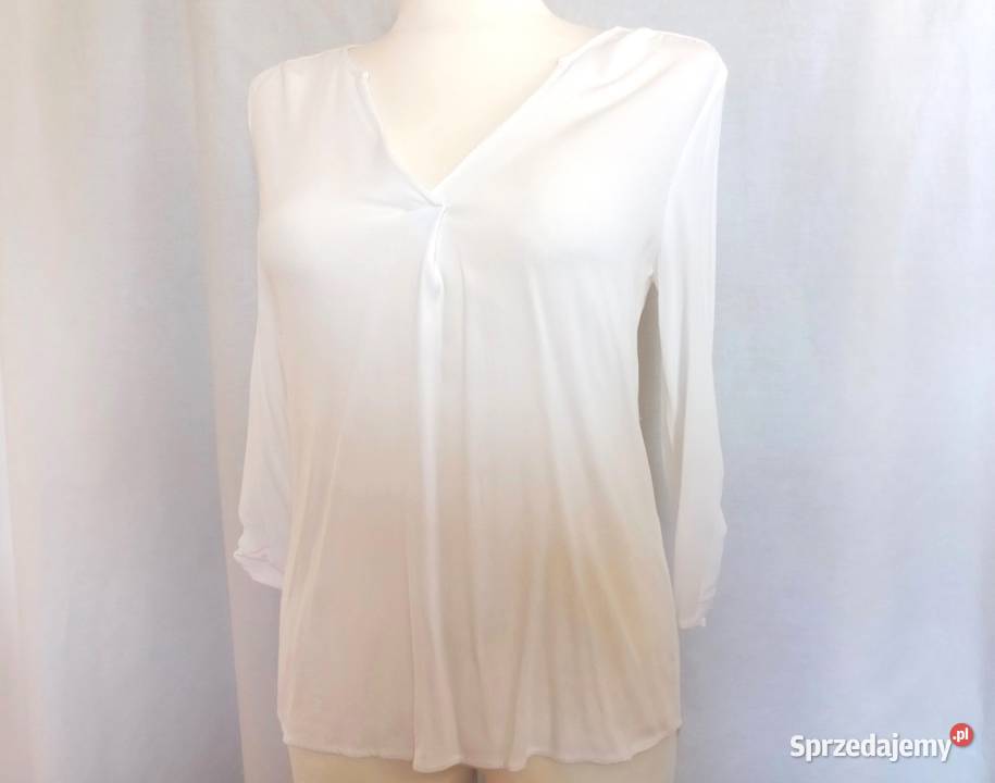 Bluzka biała Serek elegancka r 3638 rękaw Białystok
