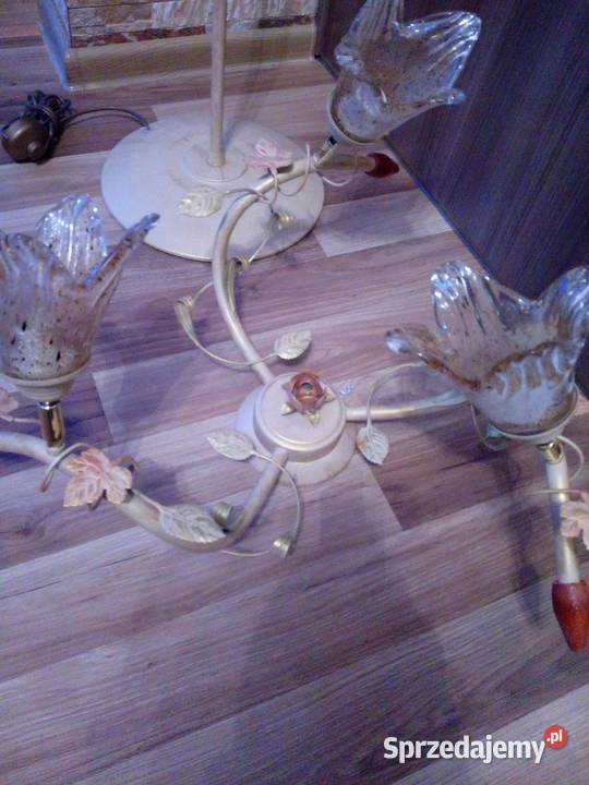 Żyrandol z lampą stojącą