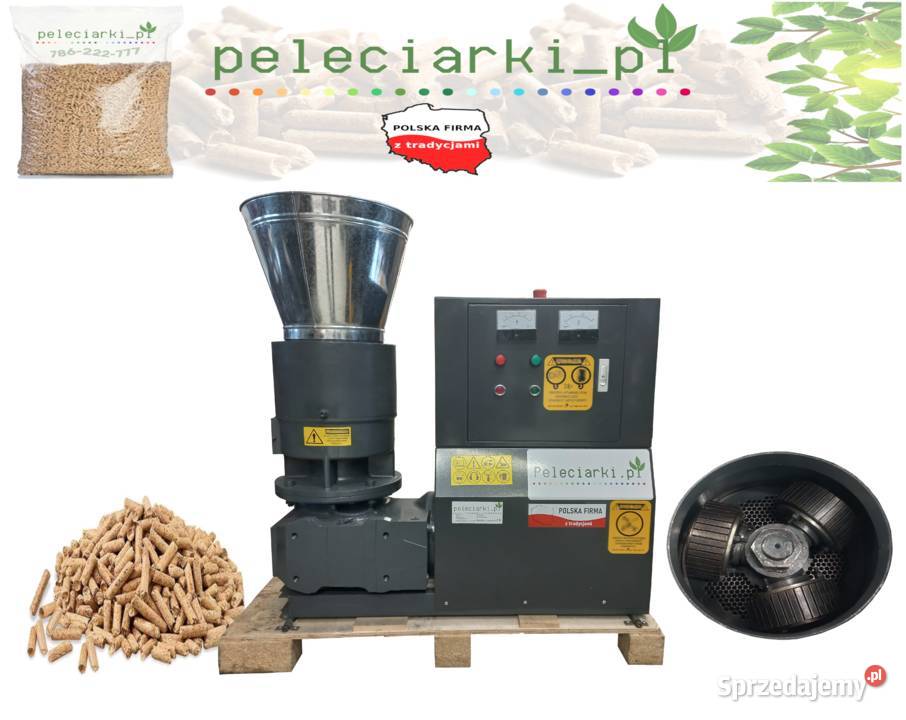 Pelleciarka 15 kW ruchome rolki uniwersalna Produkcja Produkcja