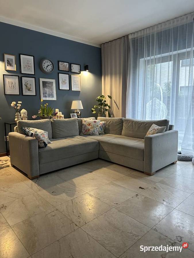 Kanapa narożnik 230x210 z 2 pojemnikami szara Konstancin-Jeziorna
