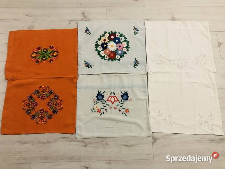 Poszewki na poduszki ręcznie robione PRL Łódź