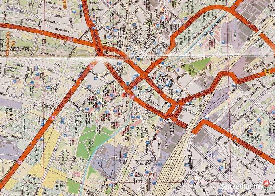 Plan miasta Gliwice mapa w skali 120000 zgodna z sprzedam