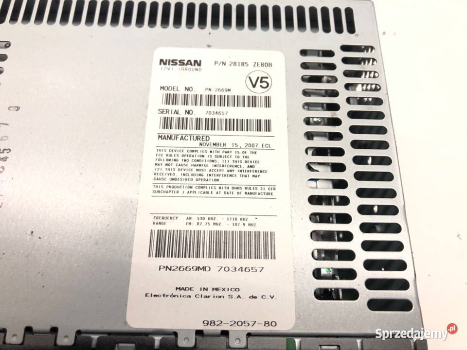 RADIO NISSAN SENTRA B16 28185ZE80B 0613 Wyposażenie wnętrza