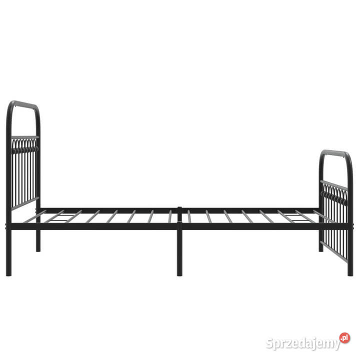 Łóżko Metalowe Czarne Rama Łóżka Ze Stelażem 196cm