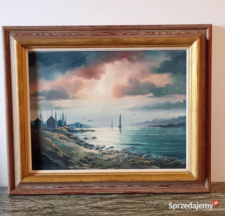 Obraz olejny na płótnie sygnowany Zatoka w sprzedam