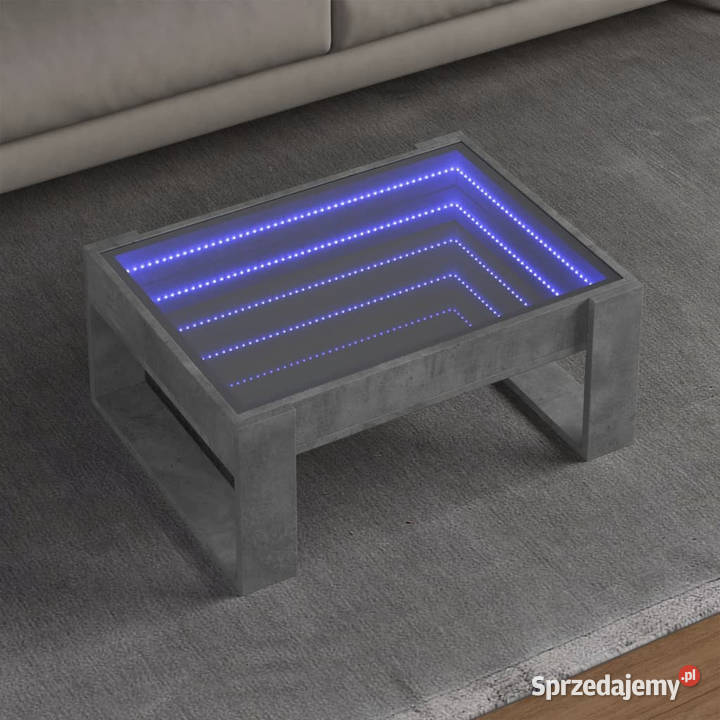 Stolik kawowy z LED Infinity szarość betonu Warszawa