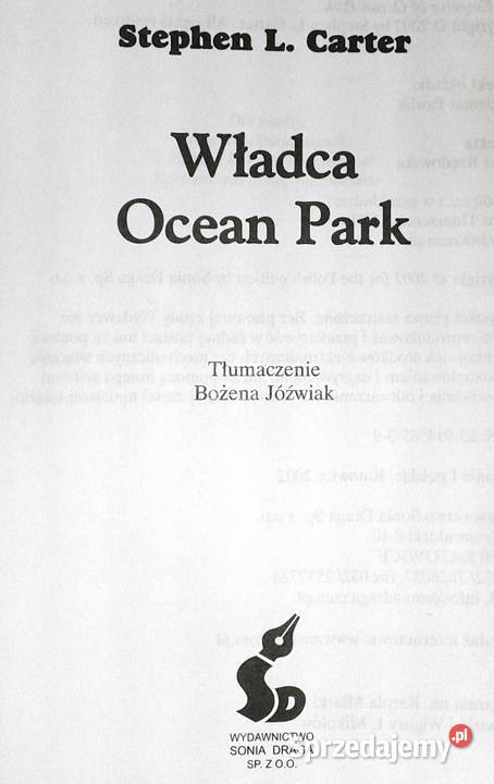 Władca Ocean Park Stephen L Carter miękka lubelskie