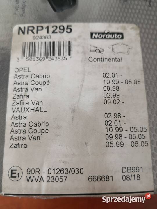 Klocki hamulcowe Opel Astra Zafira przód NOWE Wrocław