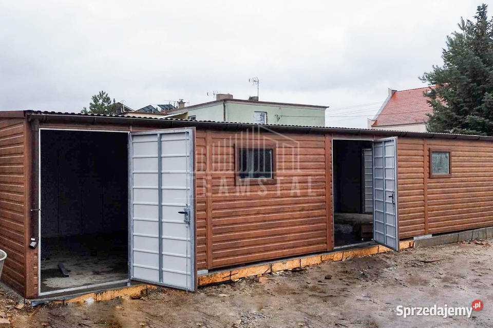 Garaż Blaszany 5x11 Brama dwuskrzydłowa 2x drzwi Pabianice