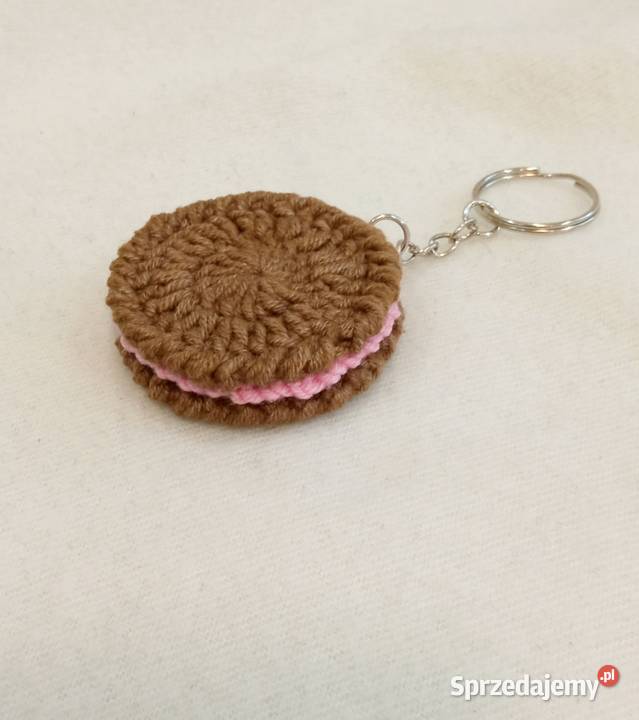 Ciasteczko Oreo wykonane na szydełku brelok Łask