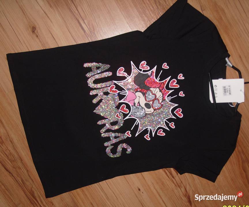 Serca MIKIHolo cyrkonie czarna NOWA bluzeczka Rawicz