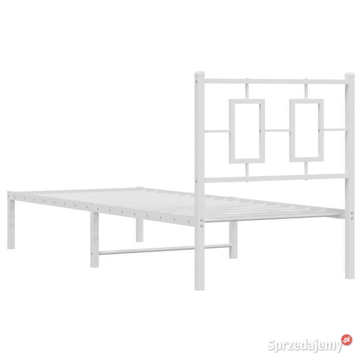 Łóżko Metalowe Białe Rama Łóżka Ze Stelażem 80cm
