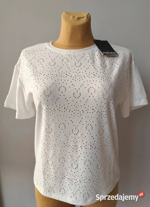 Nowy damski Tshirt ażurowy PIECES XS Toruń sprzedam