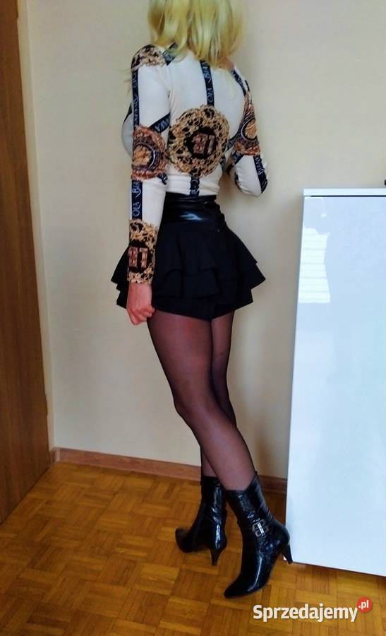 LUX botki damskie czarne połysk szpileczka 37 tkanina