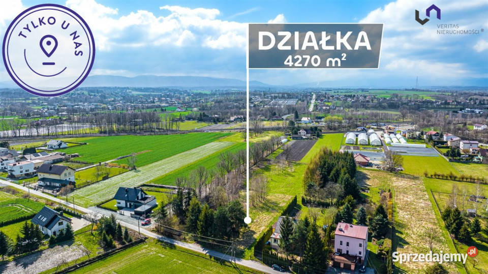 Grunt Kaniów Sosnowicka 4270m2 sprzedam