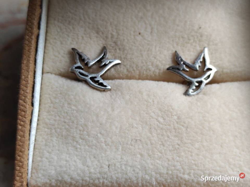 kolczyki biżuteria ptaszki jaskółki koliber Kielce