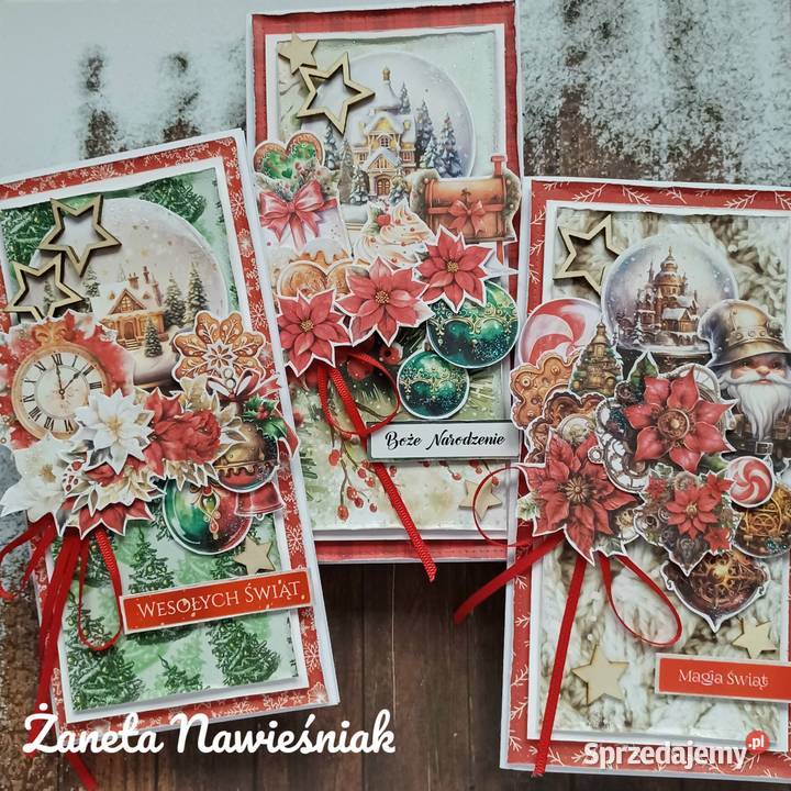 Kartka świąteczna hand made z kopertą Rękodzieło Mszana Dolna