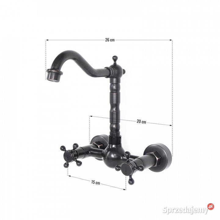 Bateria ścienna czarna YORK 2 wysoka Chmielnik