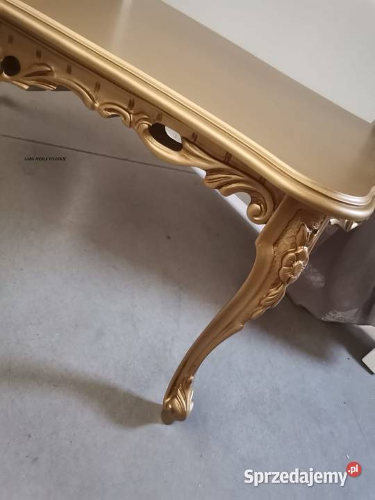 Klasyczna w stylu barokowym złota ława drewniana Przemyśl sprzedam