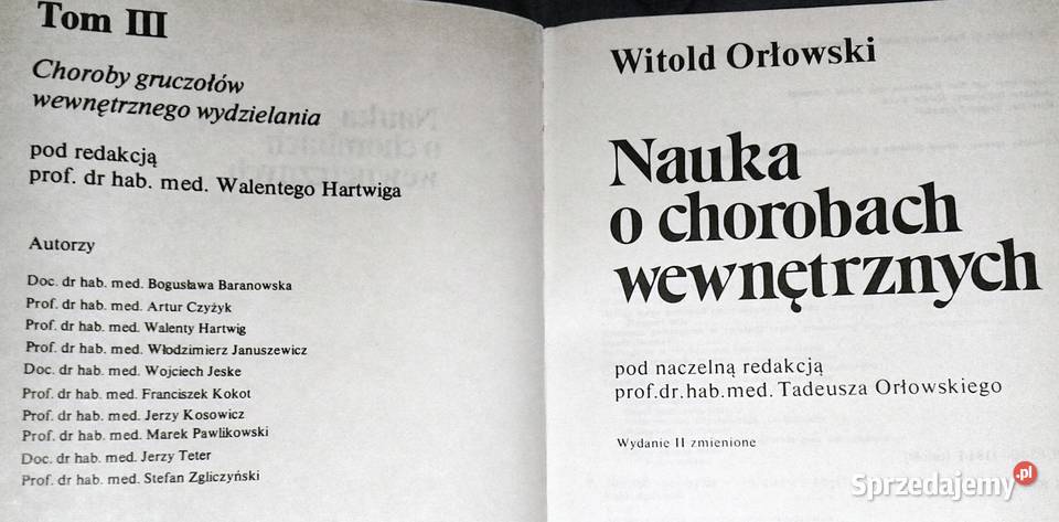 Nauka o chorobach wewnętrznych Tom 3 Witold sprzedam