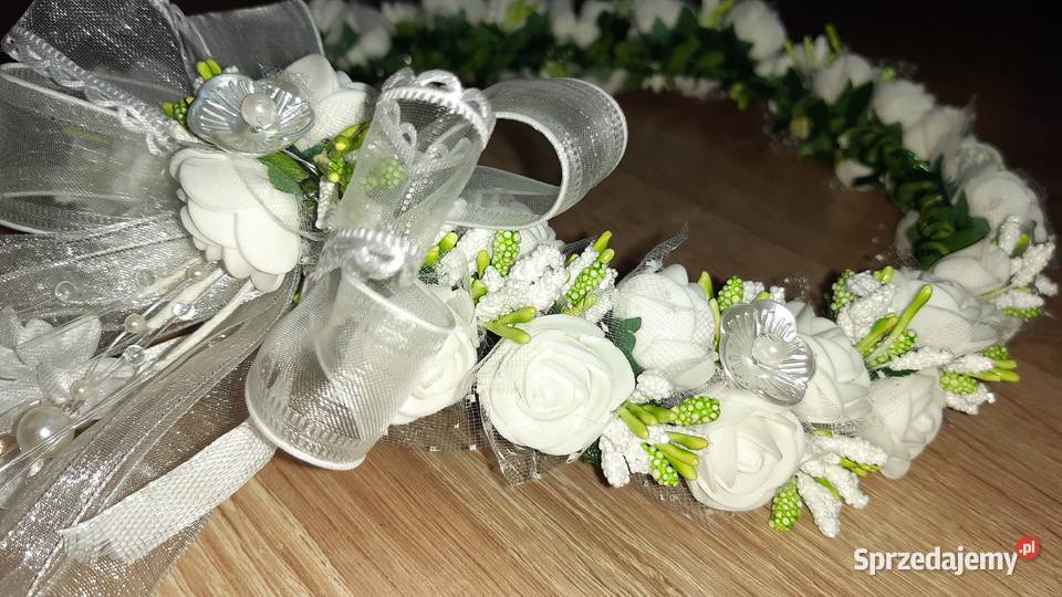 Opaska do chrztu wianek komunijny Borów