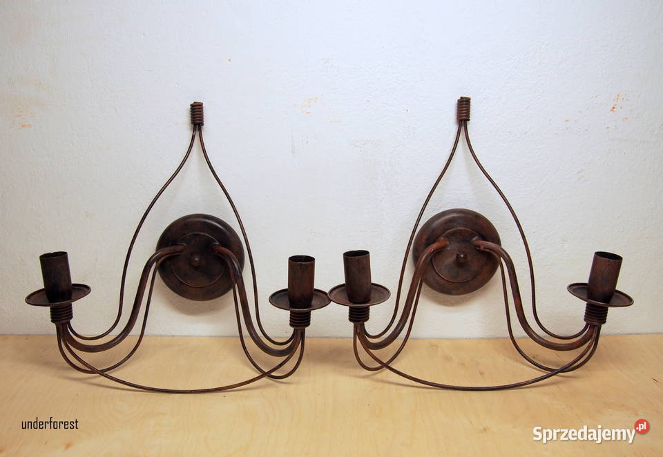 Świecznik naścienny kinkiet podwójny na 2 świece Leszno